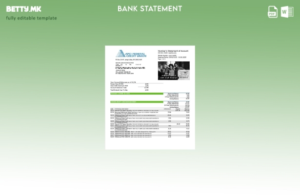 модерен стил USA APCI Федералната кредитна унија изјава за шаблон за зборови за 